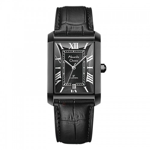 Alexandre Christie AC 8714 Full Black Leather Man MDLIPBA